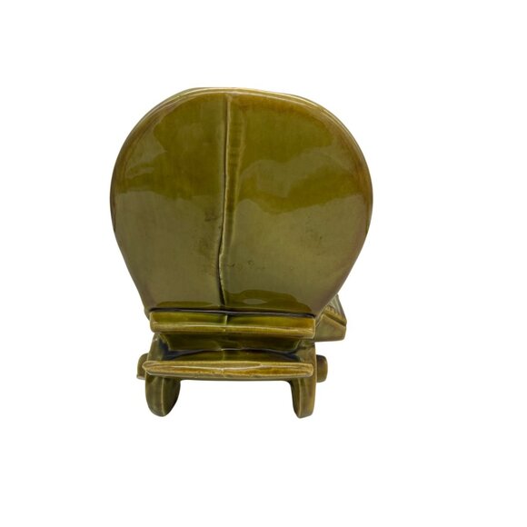 Vintage Shawnee Pottery USA 733 Covered Wagon Planter Olive Drip Amarillo TX - Picture 5 of 8